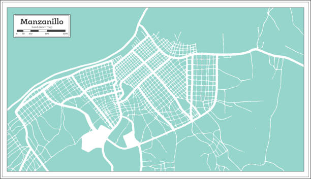 istock Manzanillo Cuba City Map in Retro Style. Outline Map. 1250850661