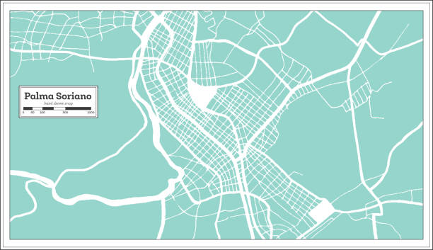 istock Palma Soriano Cuba City Map in Retro Style. Outline Map. 1250850671