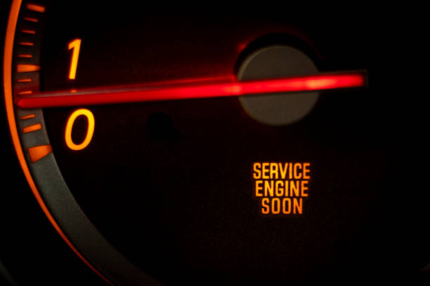 “SERVICE ENGINE SOON” light stock photo