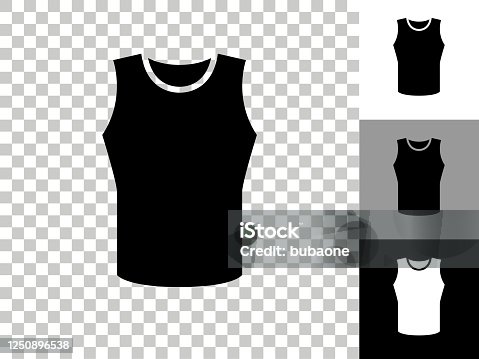 istock Sleeveless Shirt Icon on Checkerboard Transparent Background 1250896538