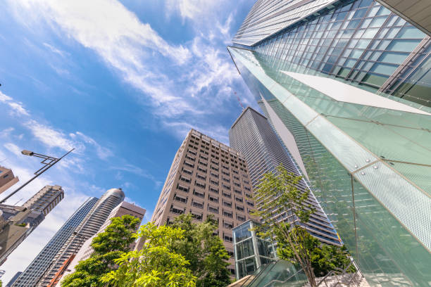 istock Skyscrapers in Tokyo with beautiful fresh green 1250900720