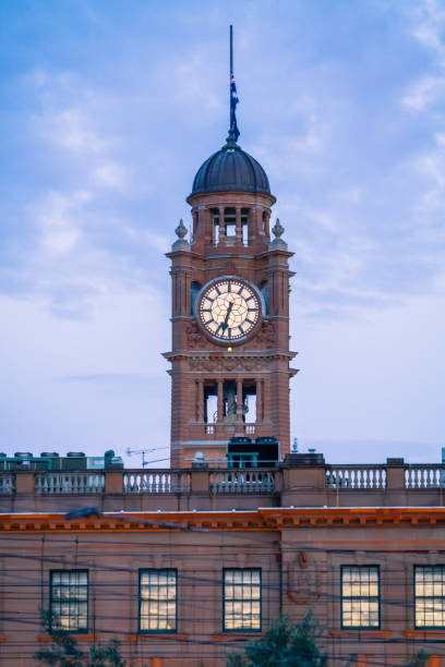 istock Cock tower against a partly cloudy sky 1250907450