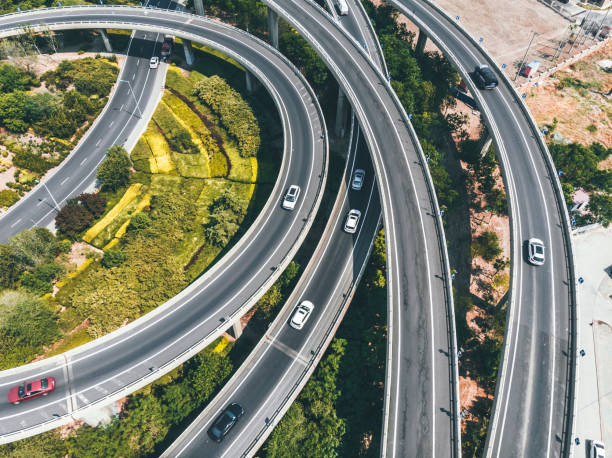 istock Drone View, Top View of Road Intersection 1250909280