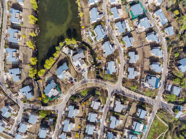 istock Drone View of Villa Residential Area 1250909310