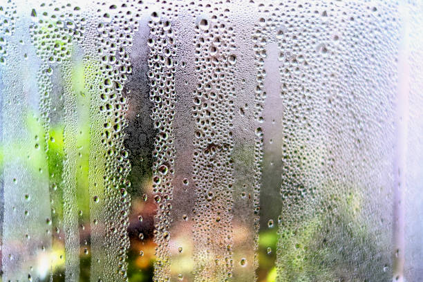 steam on mirror. - condensation steam window glass imagens e fotografias de stock