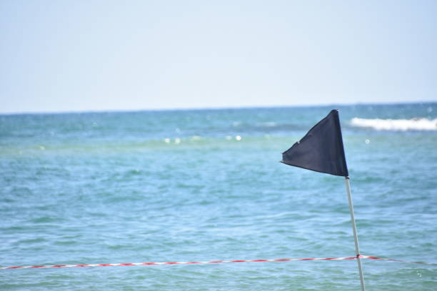 Black flag at sea
