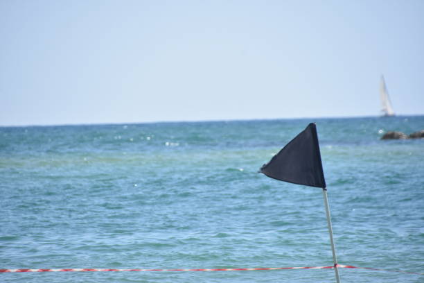 istock Black flag at sea 1250910224