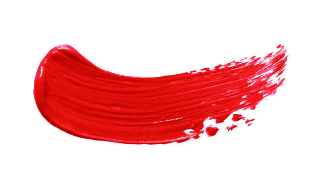 Red lipstick brush stroke