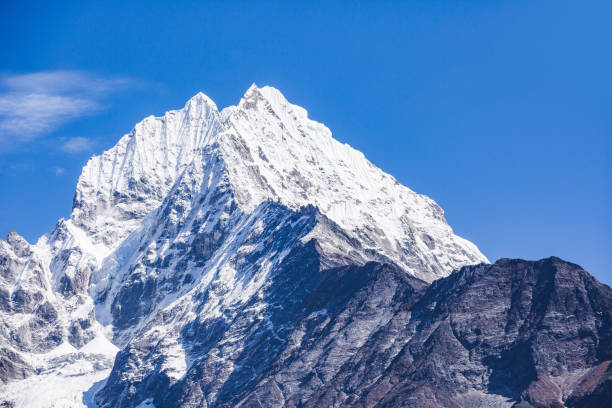 istock Mount Thamserku. View from Namche Bazar Village, Nepal 1250923246