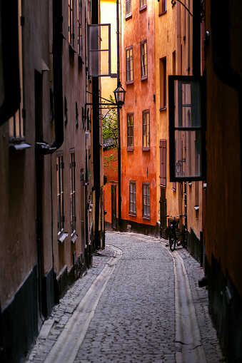 Small street in the Old Town of Stockholm