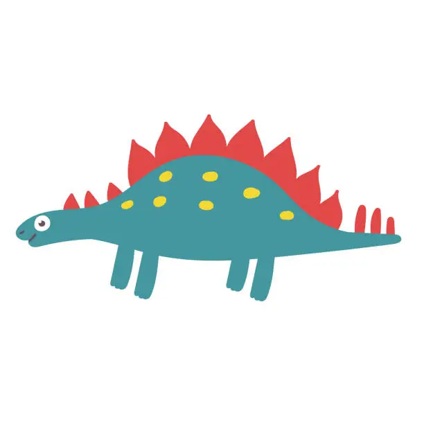 Vector illustration of Cute Stegosaurus Dinosaur