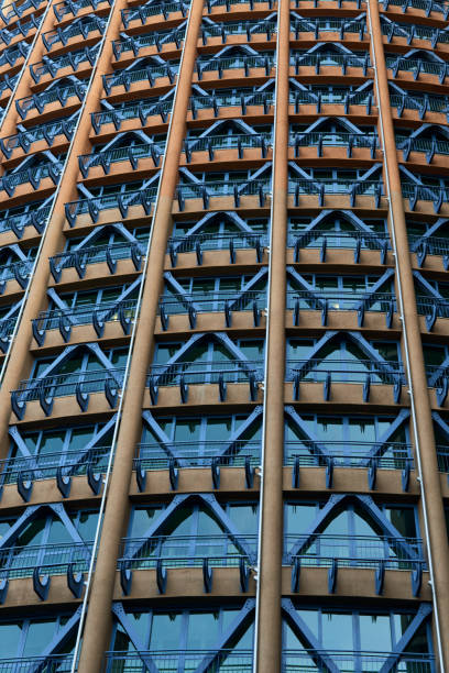 istock architecture concept - Blue skyscraper facade. office or house buildings 1250926315