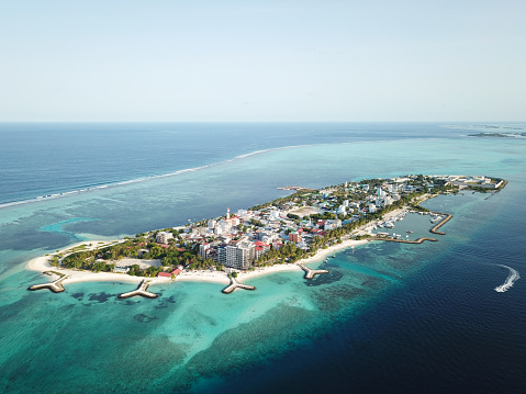 Maafushi is a public island located in Maldives. Photo captured using DJI Mavic Pro on September 2019.