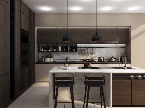 3D rendering kitchen room