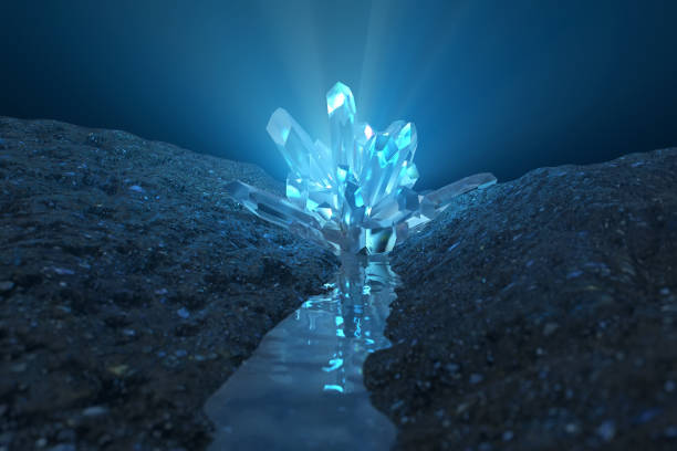 derretir cristal mágico - ice crystal winter nature ice fotografías e imágenes de stock