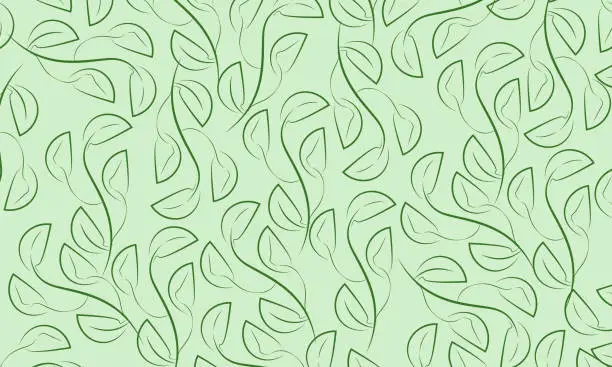 Vector illustration of Organic Curly Seamless Vine Pattern