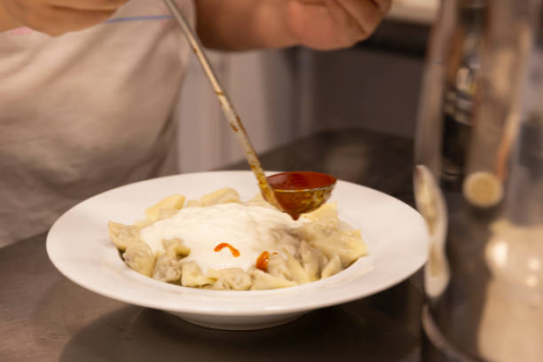 istock Ravioli - Turkish Manti on plate 1250934577