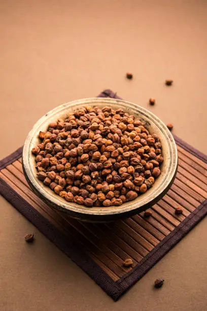 Black Chick Pea or Kala Chana in a bowl, selective focus