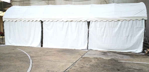 white events tent with party or exhibition.