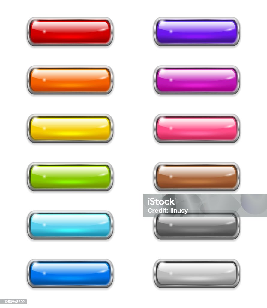 One Shiny Button Modern Shiny Buttons Stock Illustration - Download Image Now - Internet ...