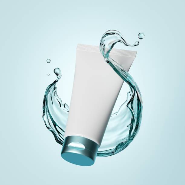 istock 3d render, white cosmetic bottle inside water splashing levitate, isolated object, cream tube container, beauty banner template, blank package mockup for skin care product 1250958621