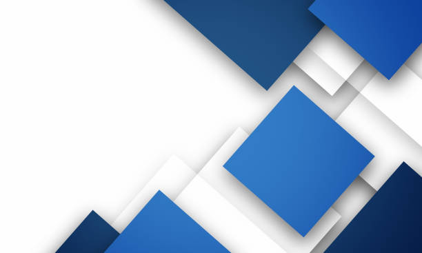istock Abstract blue color background with transparent squares round overlay with space for text for technology concept background, presentation template 1250958952