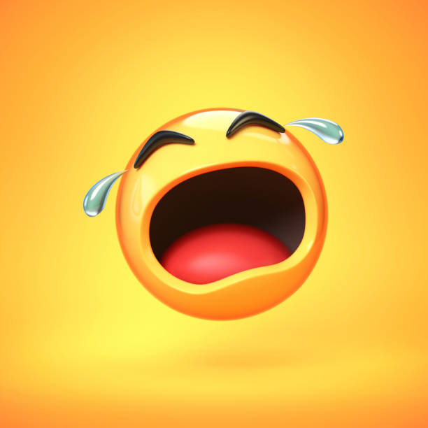 istock Crying emoji isolated on yellow background, emoticon in tears 3d rendering 1250961743