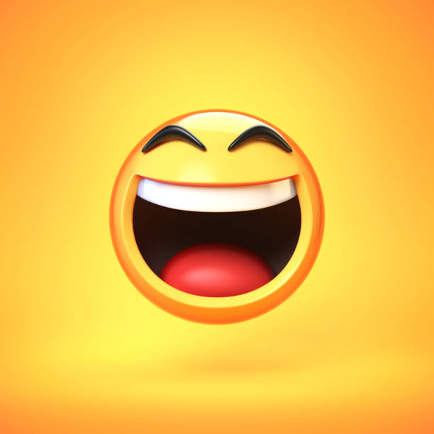 istock Happy emoji isolated on yellow background, smiling face emoticon 3d rendering 1250962061