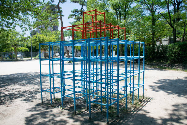 Rural park landscape. Jungle gym Rural park landscape. Jungle gym jungle gym stock pictures, royalty-free photos & images