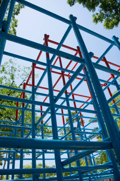 istock Rural park landscape. Jungle gym 1250964123