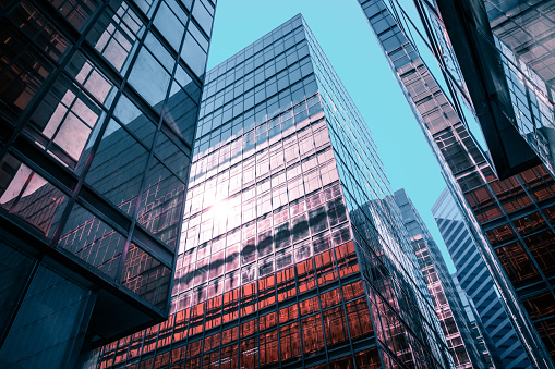 Modern office building facade - corporate business buildings
