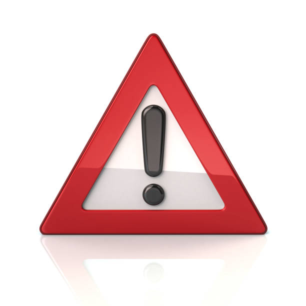 istock Warning road sign with exclamation mark 3d illustration 1250965561