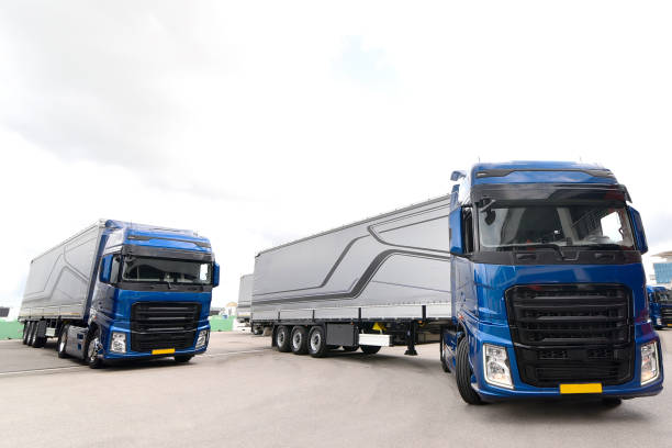istock Trucks parking lot 1250966283