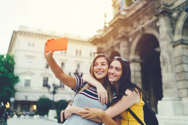 istock Friends traveling to Budapest are taking selfie 1250966559