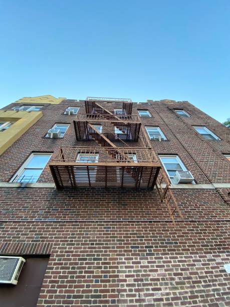 istock Red brick building against clear blue sky 1250968647