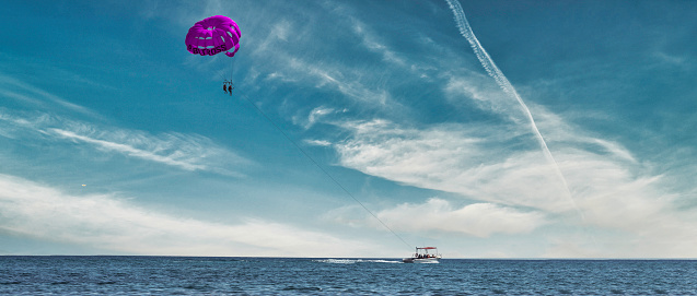 Paragliding at sea