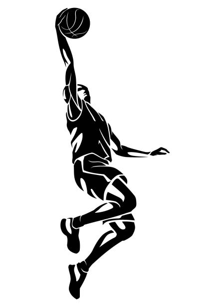 ilustraciones, imágenes clip art, dibujos animados e iconos de stock de baloncesto ponen el arte abstracto de la sombra - shadowed