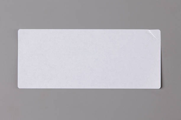 istock Stickers Label Close Up on Grey Background with Real Shadow. 1250976601