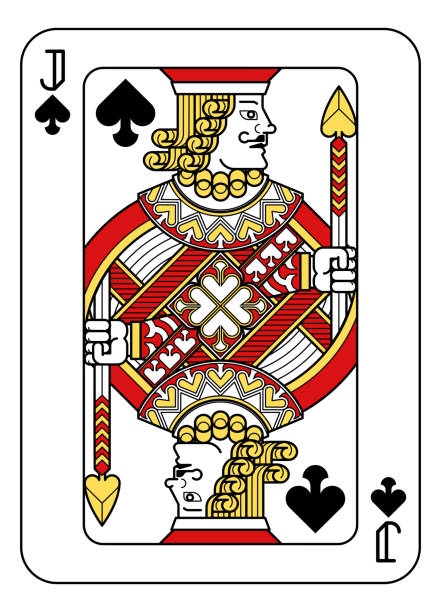 istock Playing Card Jack of Spades Red Yellow and Black 1250982298