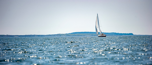 Sailing boat at Rockport Harbor, Maine, USA