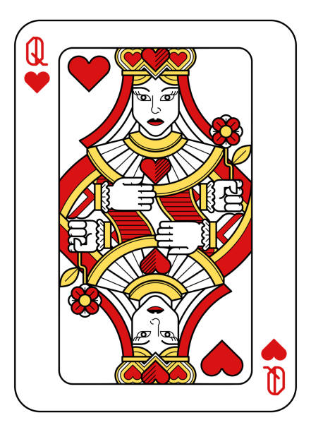 istock Playing Card Queen of Hearts Red Yellow and Black 1250984412