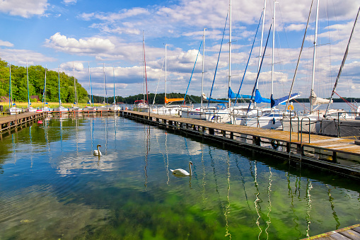 Vacations in Poland - sailing boats in the marina in Czaplinek on Lake Drawsko