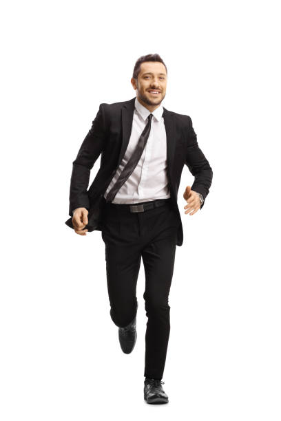 istock Happy businessman running and smiling 1250987816