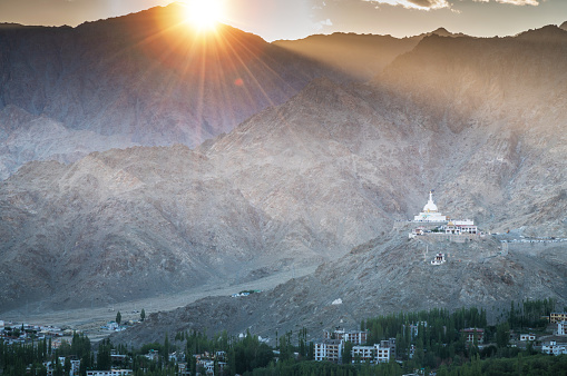 Beautiful scenics nature and mountain landscape background from Nubra valley in Leh, Ladakh India