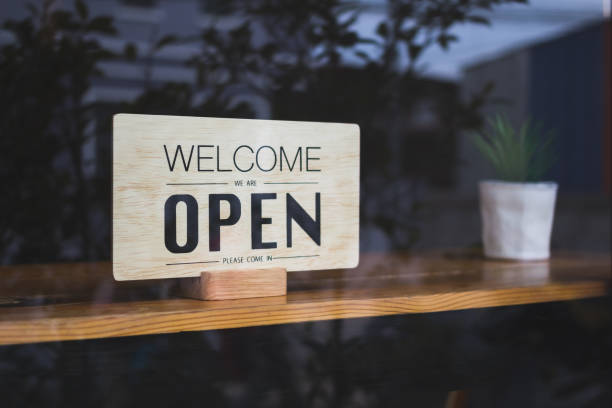 istock Text on vintage black sign 