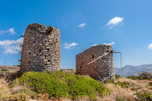 Stone foundation of windmills