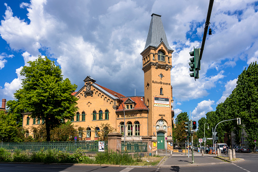 Town hall - Raadhuis, built in 1884 in the picturesque Dutch village of Bergambacht in South Holland.