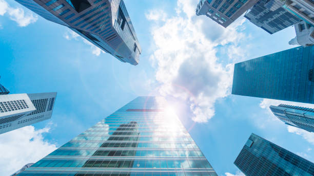 istock sky and exterior glass wall modern buildings 1250998169