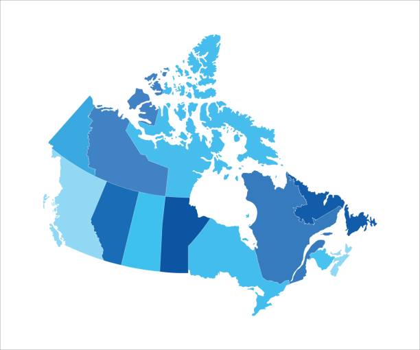 ilustraciones, imágenes clip art, dibujos animados e iconos de stock de mapa de canadá - alberta map canada cartography