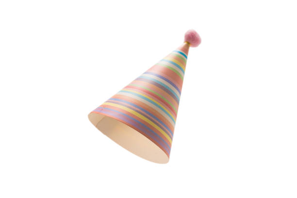 Colorful birthday cap isolated on white background